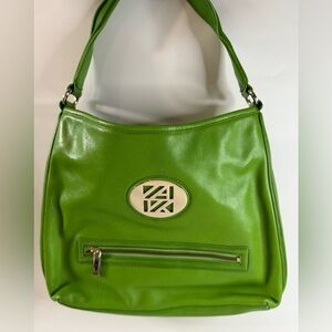 Anne Klein Green Leather Shoulder Bag